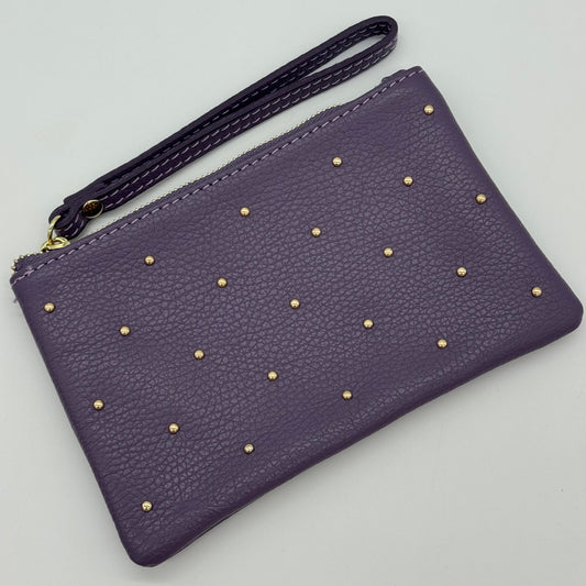 Leather Studded Wristlet Pouch