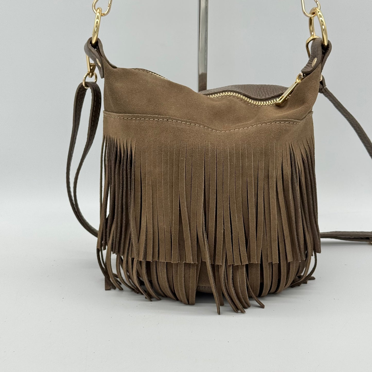 Suede Fringing Crossbody Bag