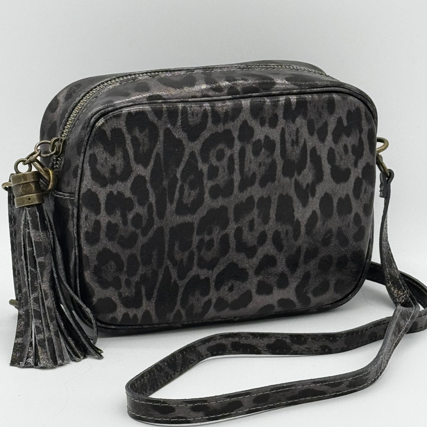 Leather Metallic Crossbody Bag