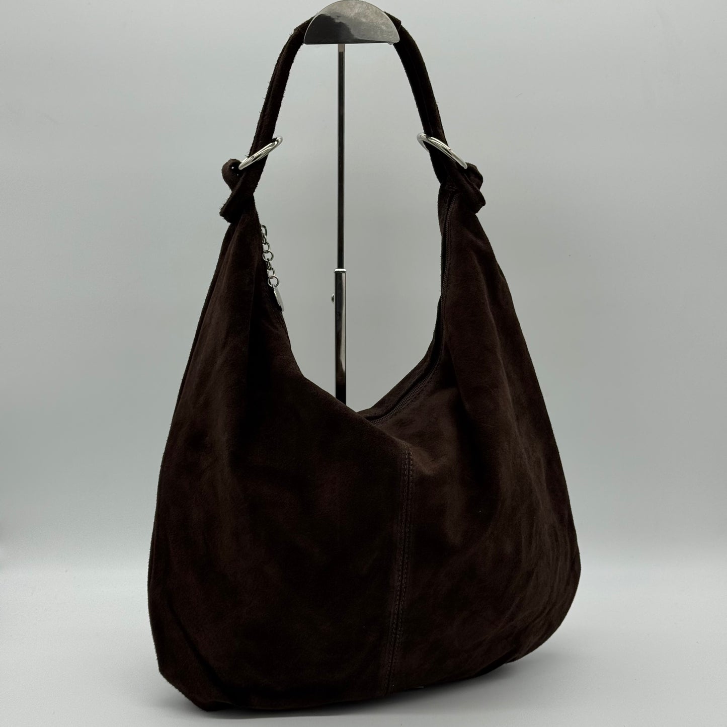 Suede Hobo Shoulder Bag