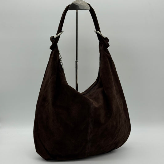 Suede Hobo Shoulder Bag