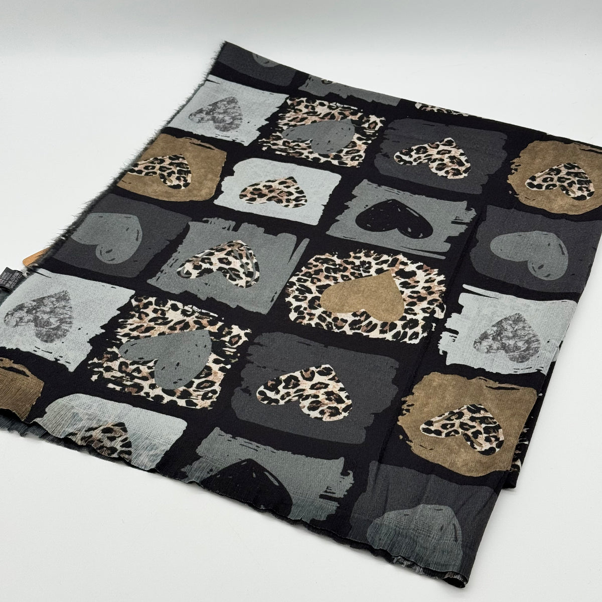 Leopard Heart Print Scarf