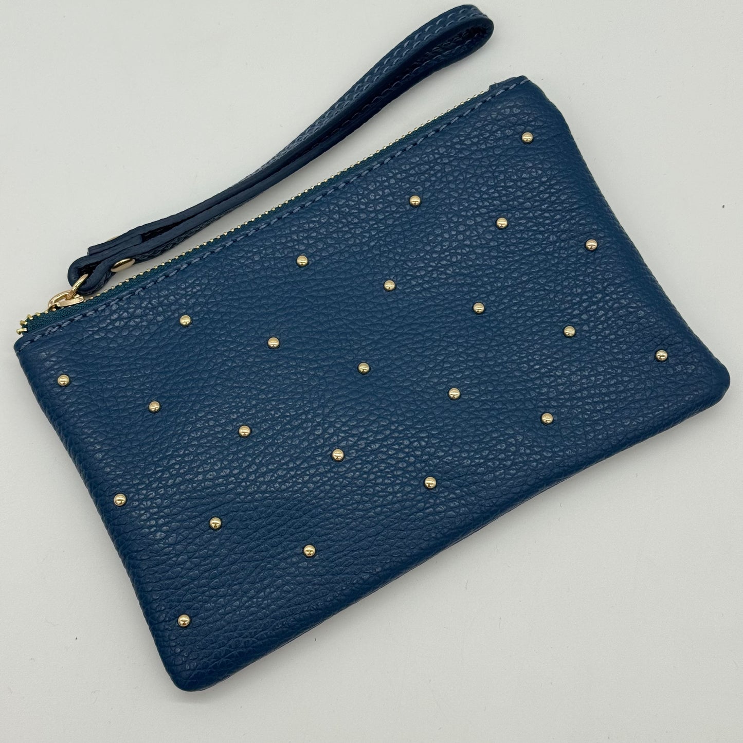 Leather Studded Wristlet Pouch