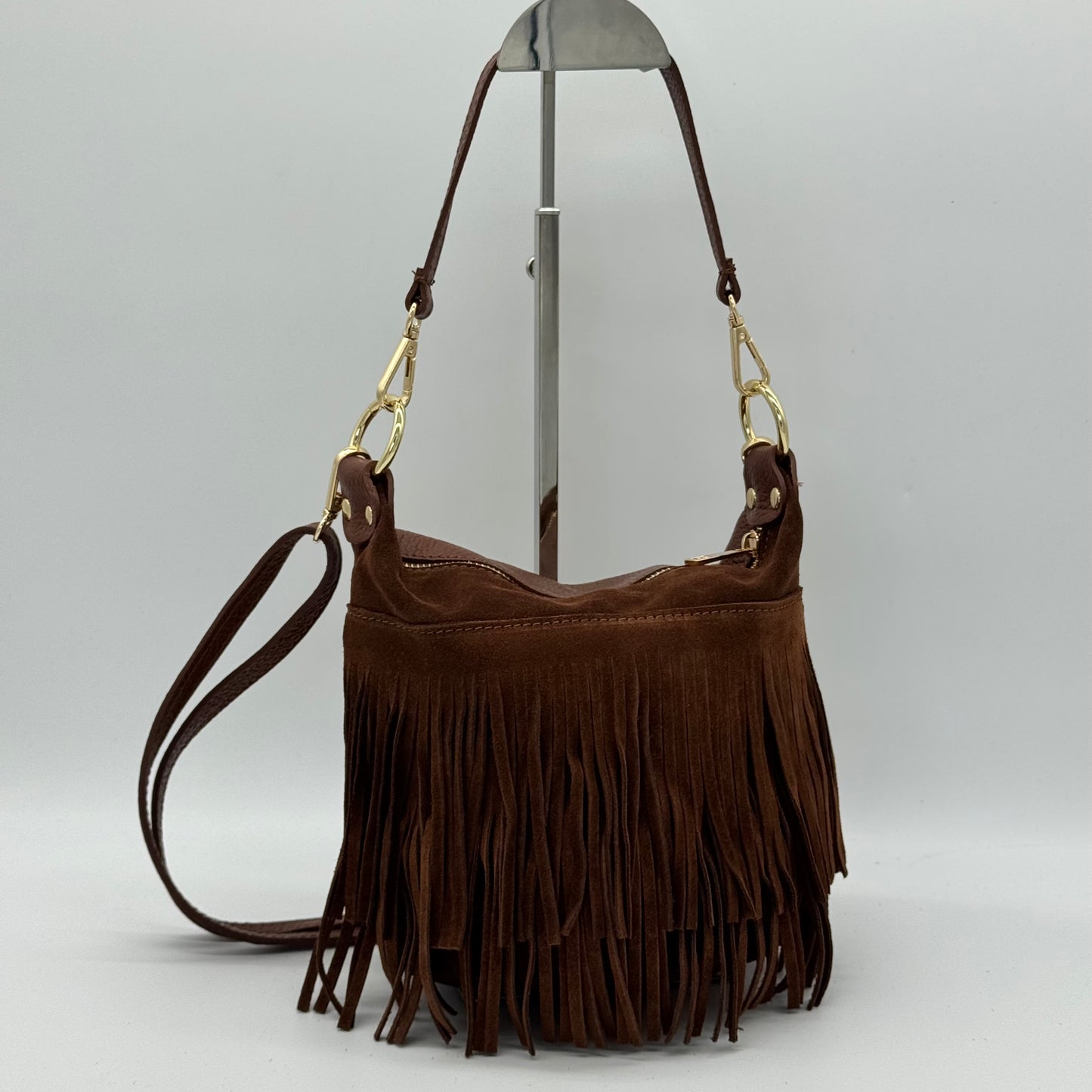 Suede Fringing Crossbody Bag