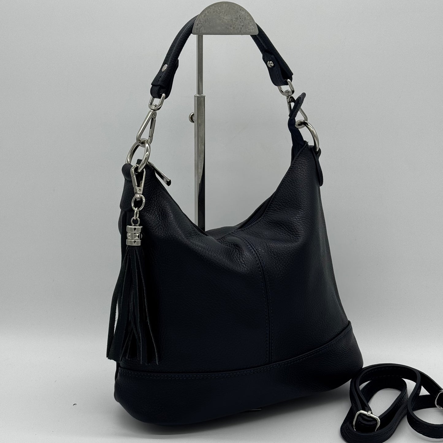 Leather Shoulder Crossbody Tassel Bag