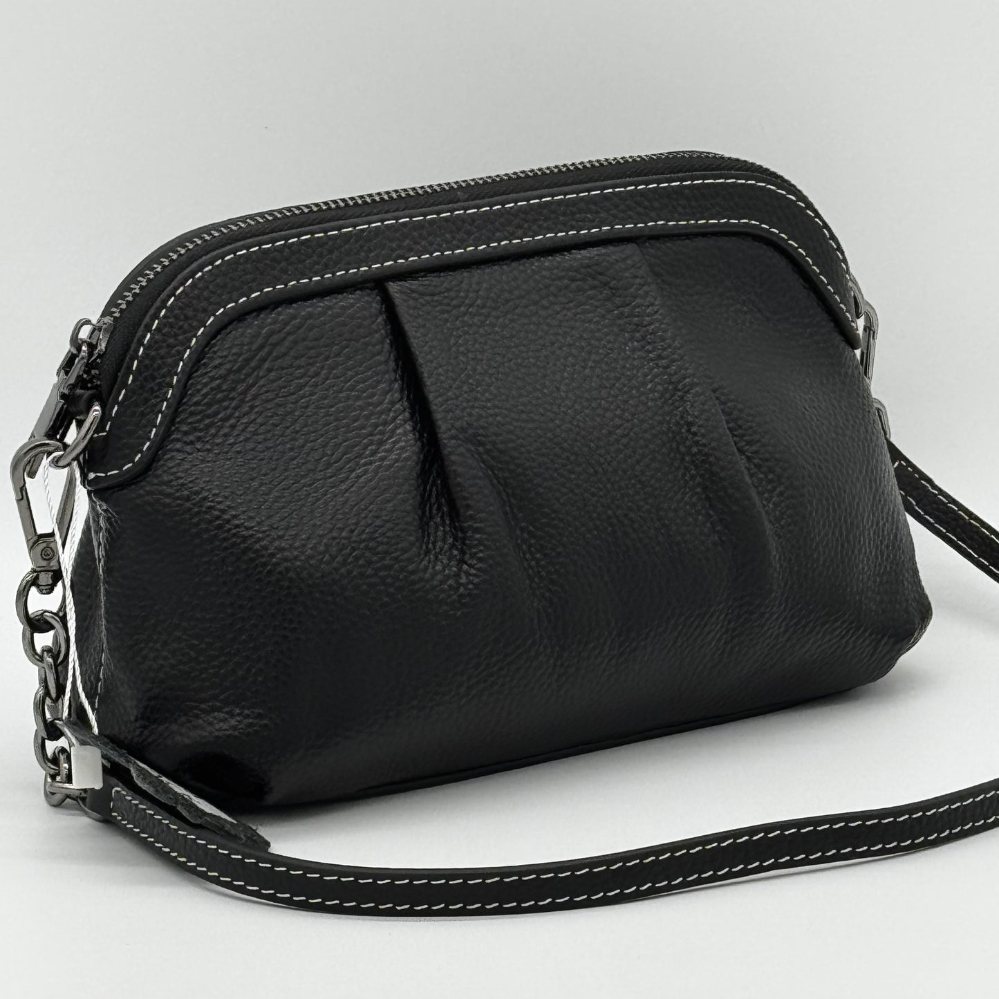 Leather Pleated Bag