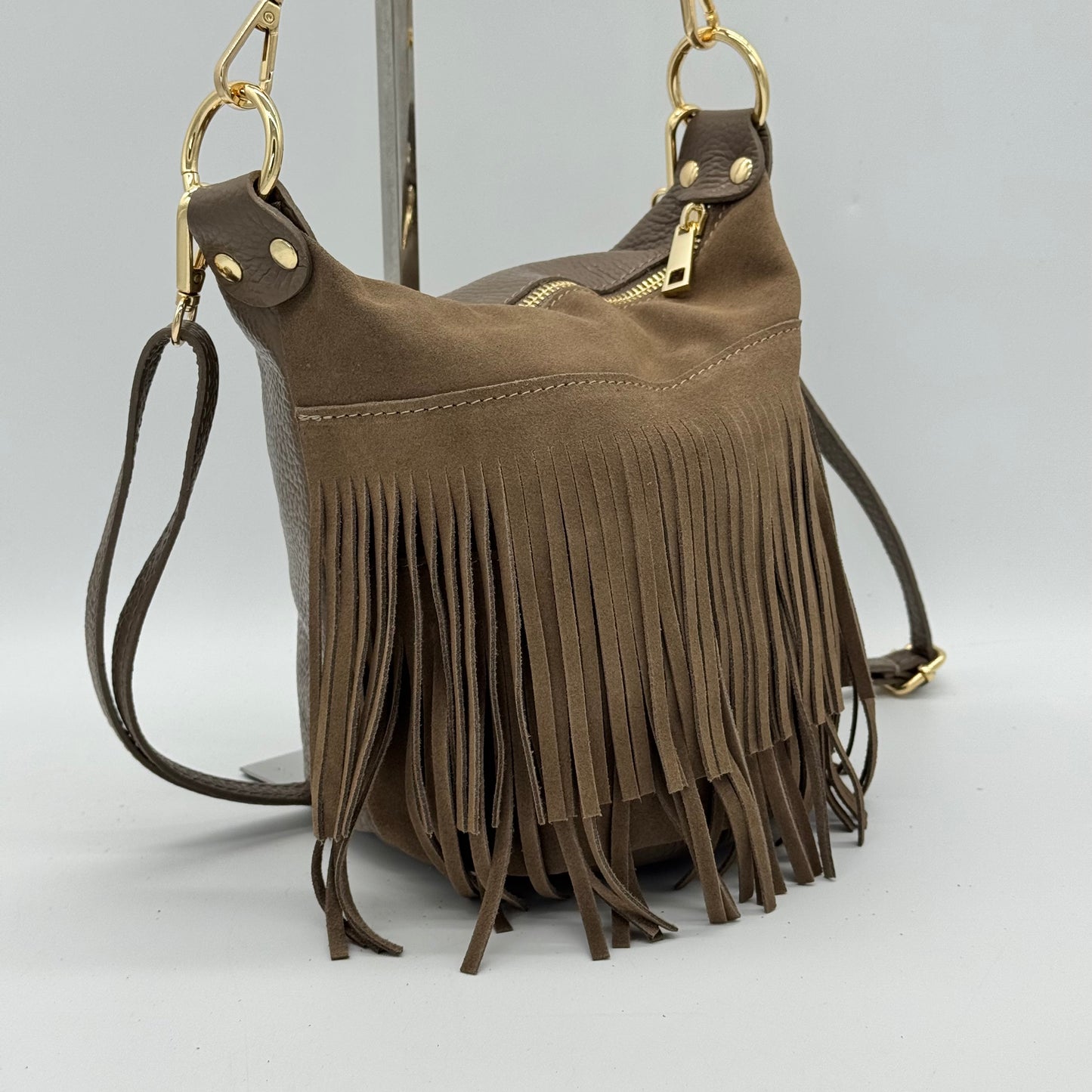Suede Fringing Crossbody Bag