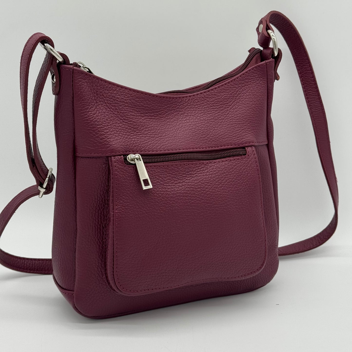 Leather Messenger Crossbody Bag