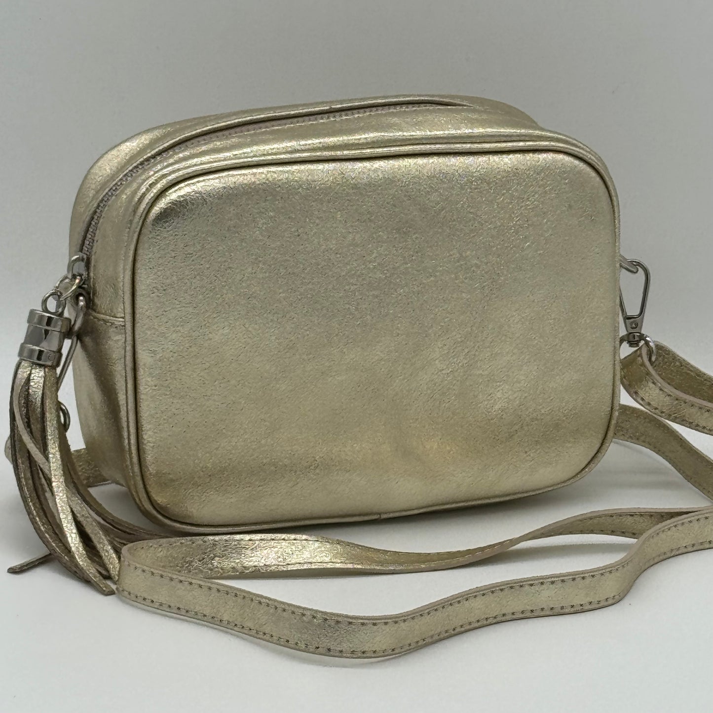 Leather Metallic Crossbody Bag
