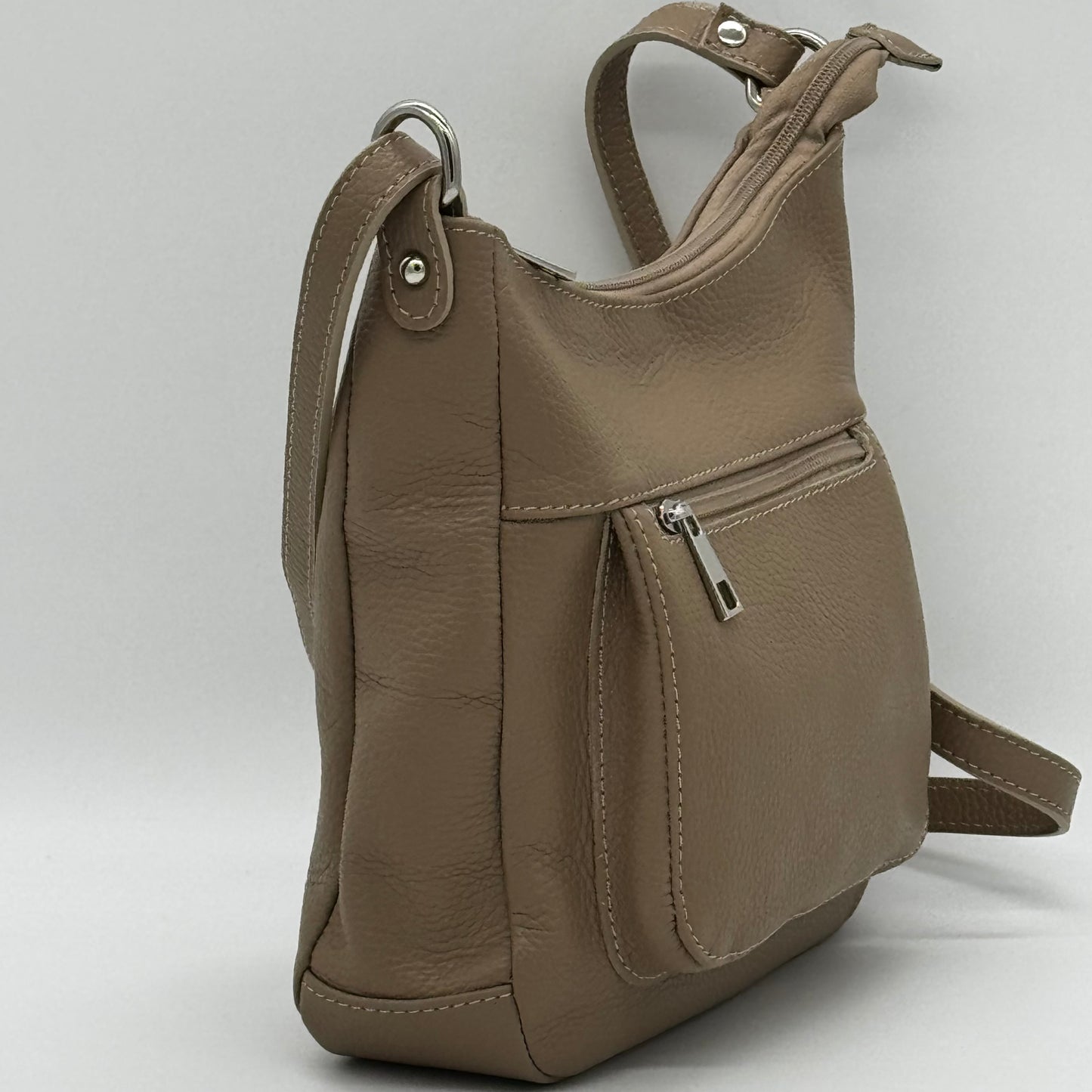 Leather Messenger Crossbody Bag