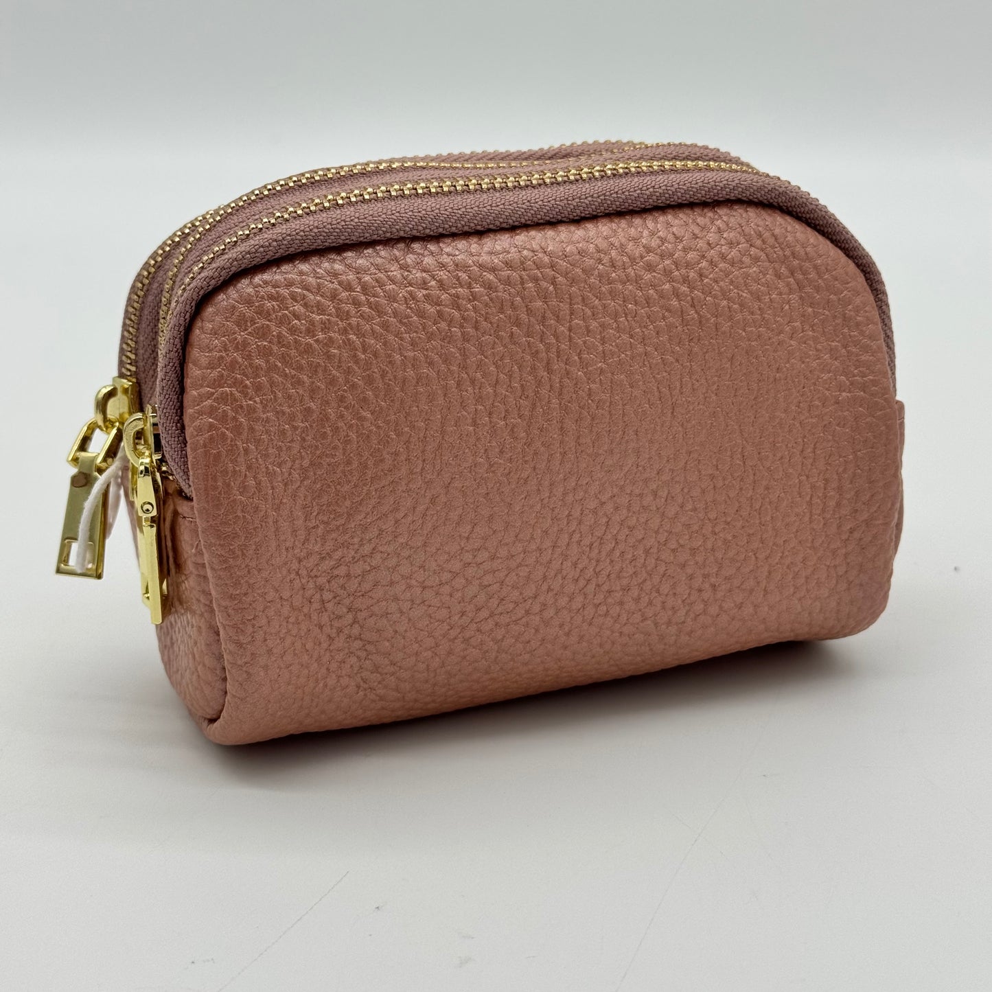 Leather Triple Zip Purse