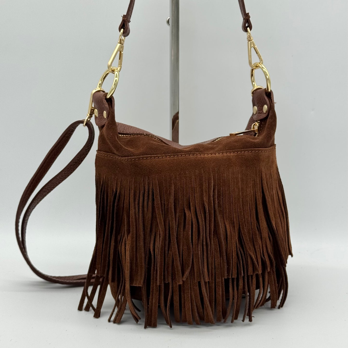 Suede Fringing Crossbody Bag