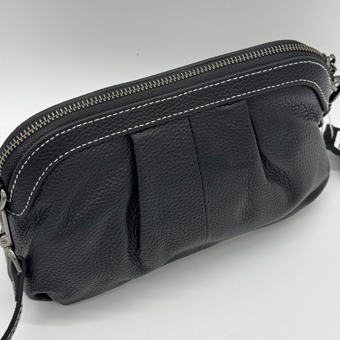 Leather Pleated Bag