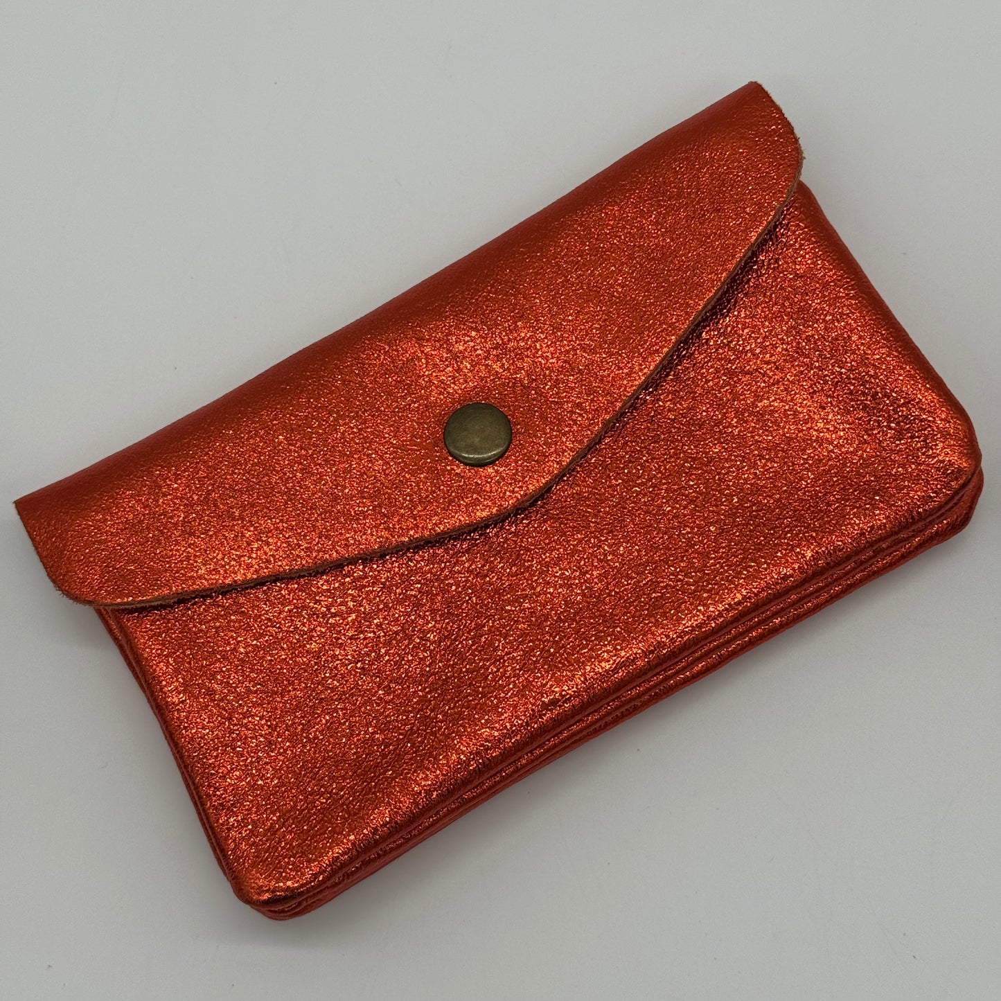 Leather Metallic Popper Purse