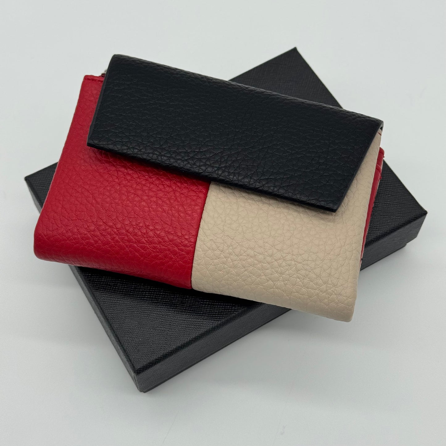 Faux Leather Tri Colour Purse Gift Boxed