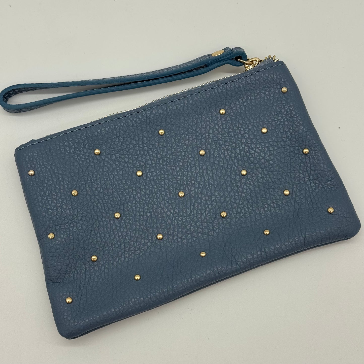Leather Studded Wristlet Pouch