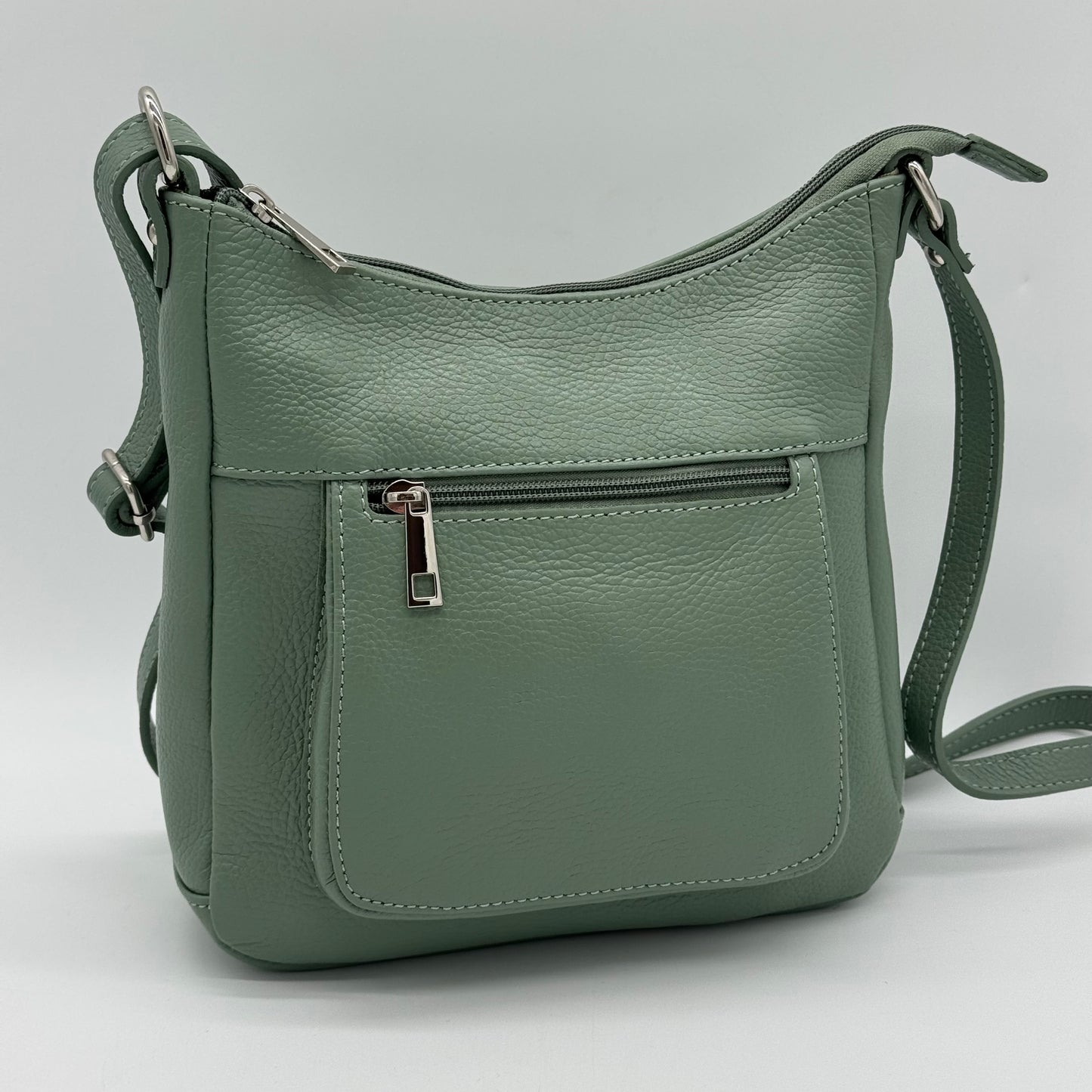 Leather Messenger Crossbody Bag