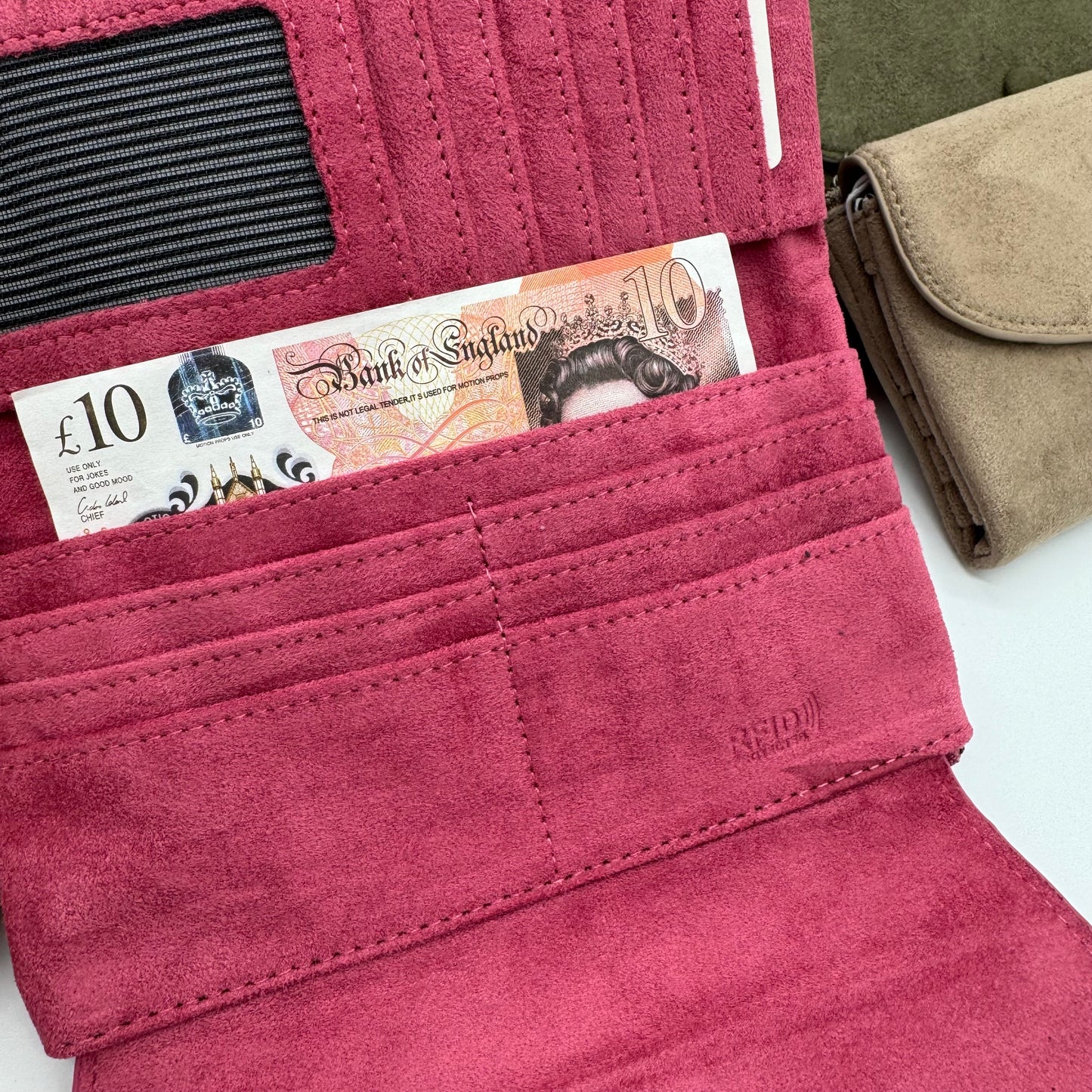 Faux Suede RFID Long Purse