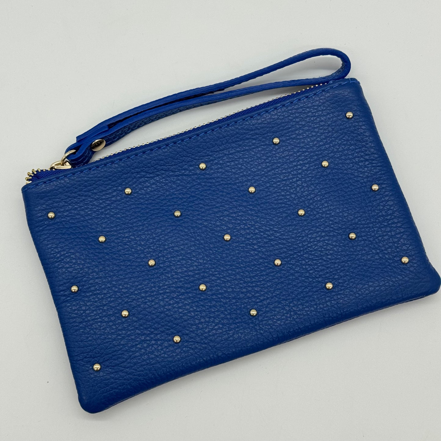 Leather Studded Wristlet Pouch