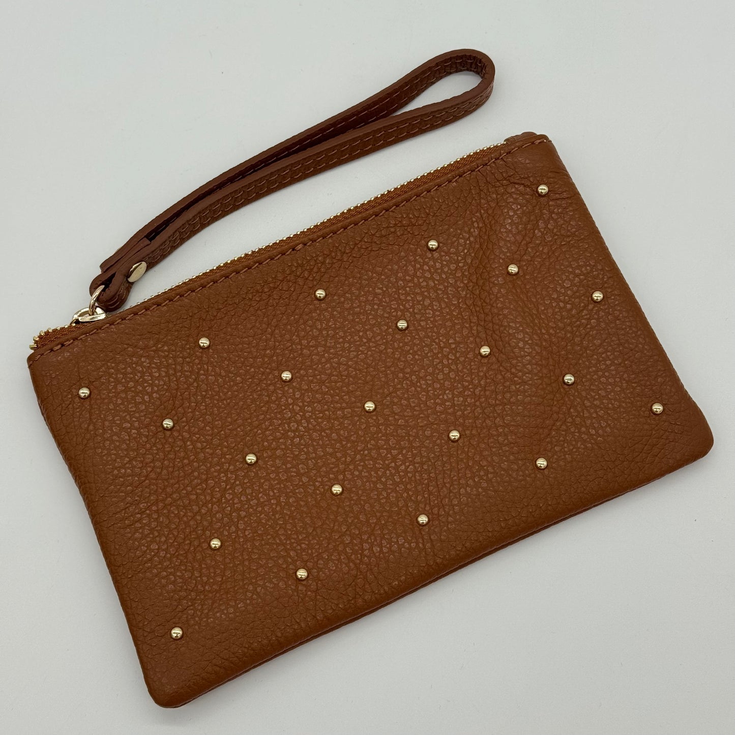 Leather Studded Wristlet Pouch