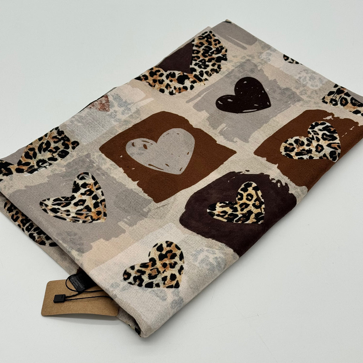 Leopard Heart Print Scarf