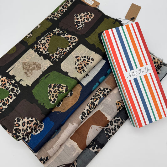 Leopard Heart Print Scarf