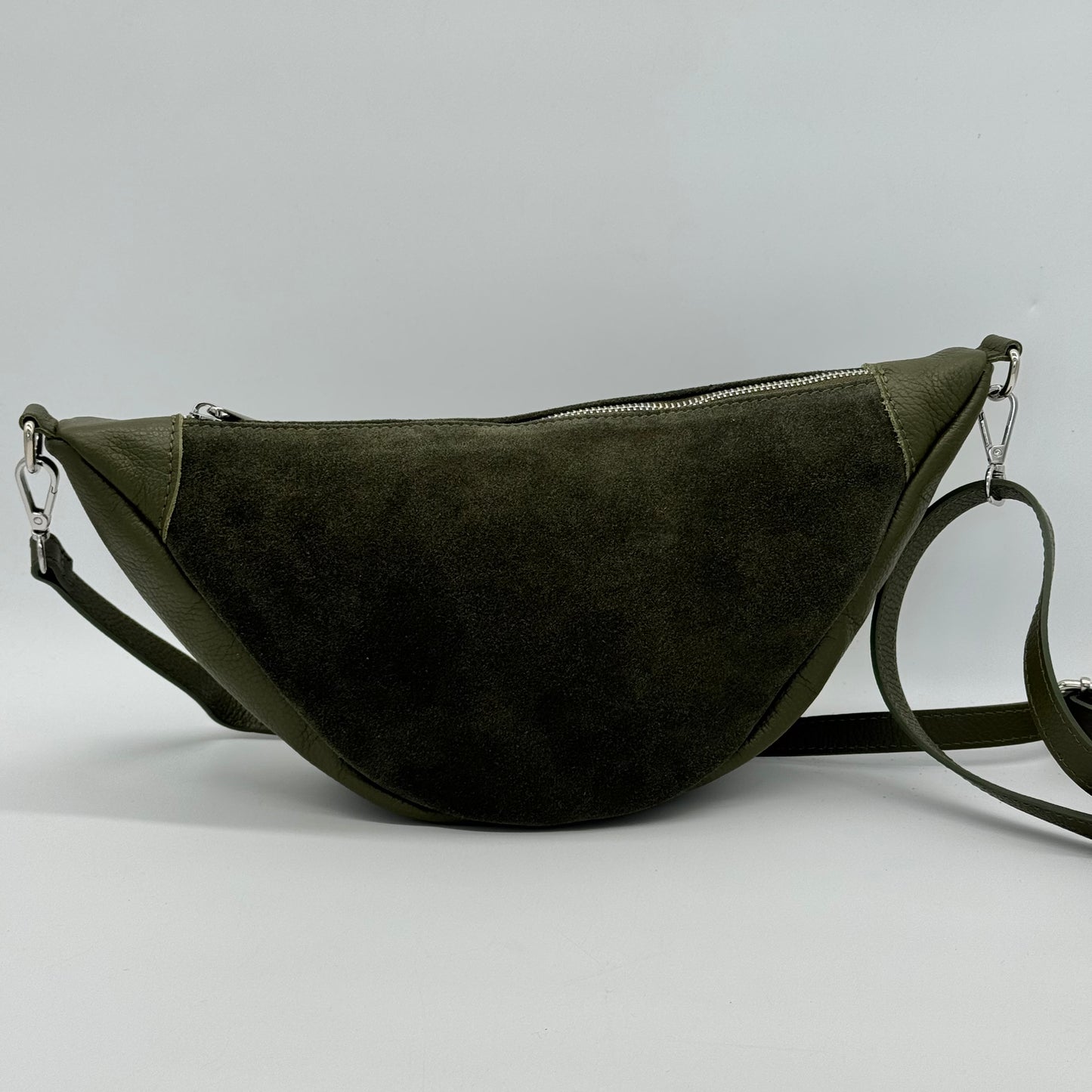 Suede Dumpling Style Crossbody Bag