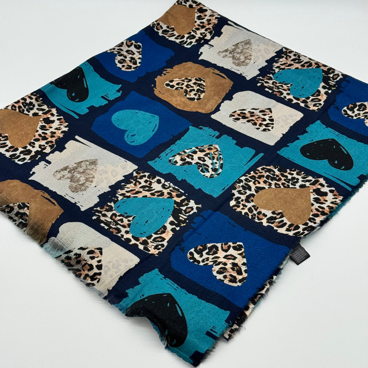 Leopard Heart Print Scarf