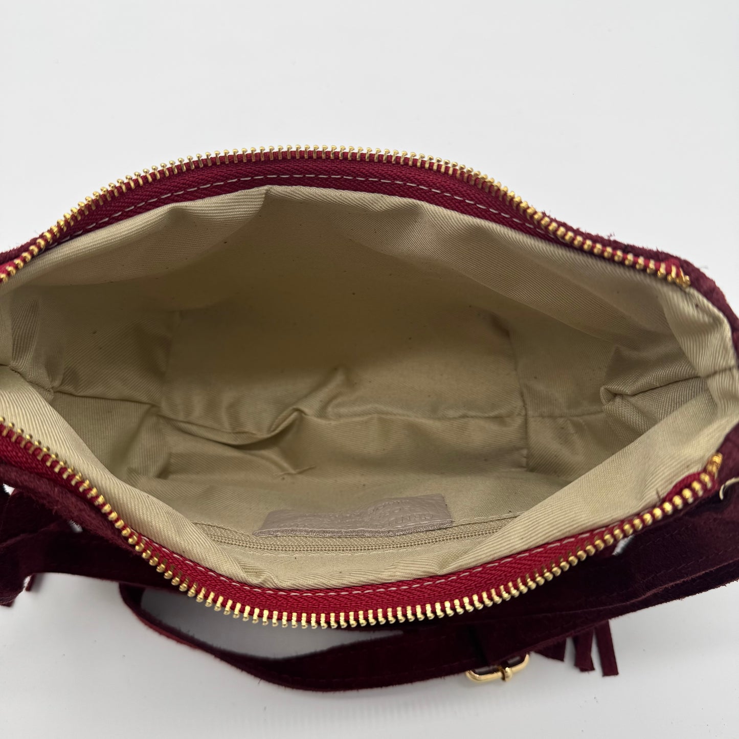 Suede Fringing Dumpling Style Crossbody Bag