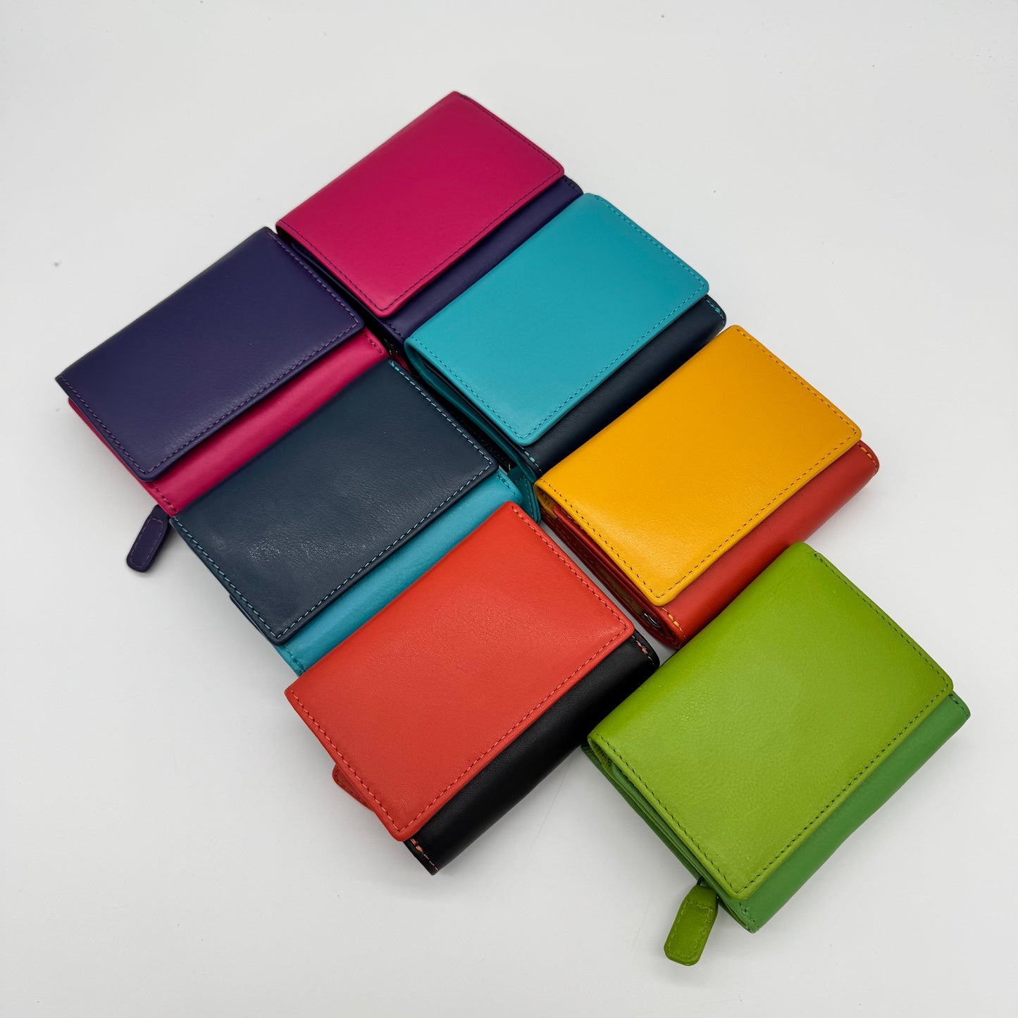 RFID Leather Multi Colour Wallet Purse