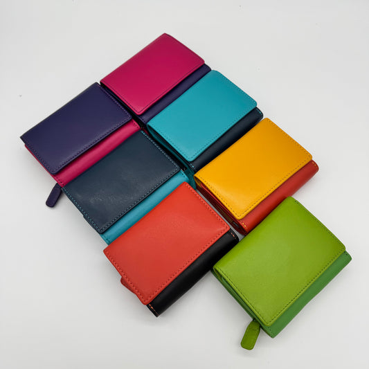RFID Leather Multi Colour Wallet Purse