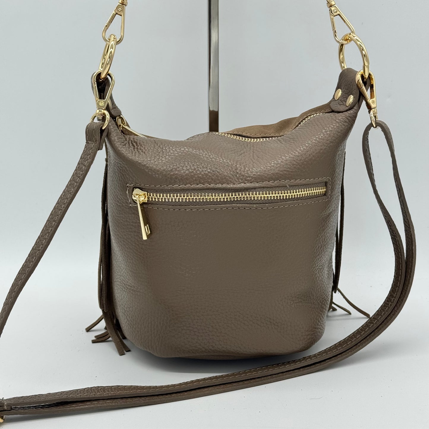 Suede Fringing Crossbody Bag