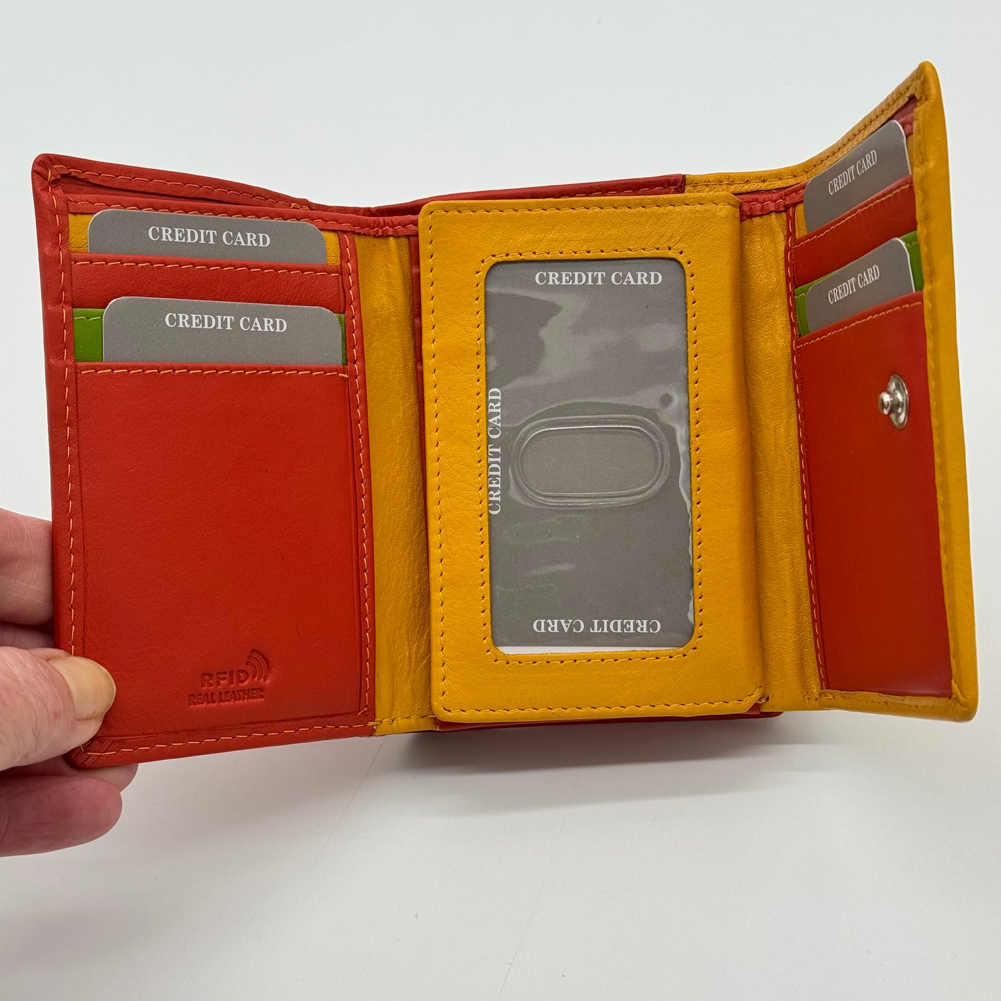 RFID Leather Multi Colour Wallet Purse