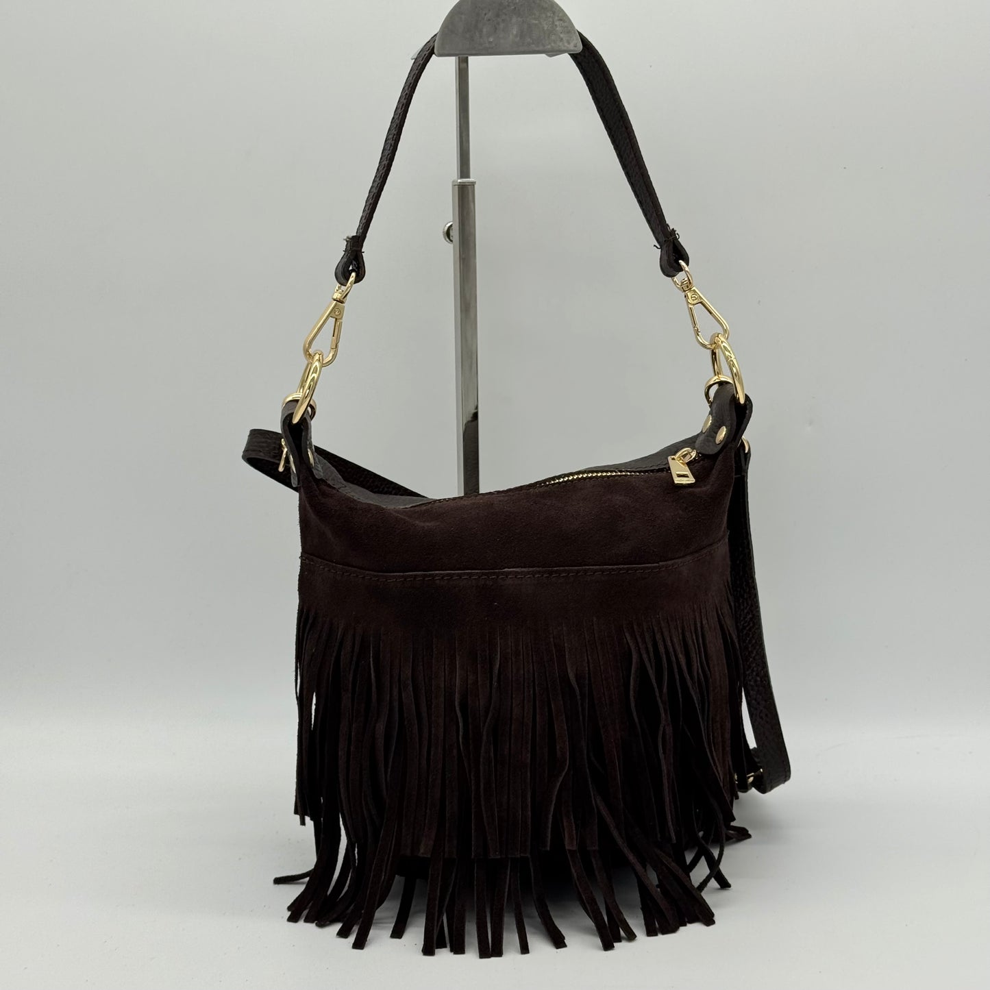 Suede Fringing Crossbody Bag