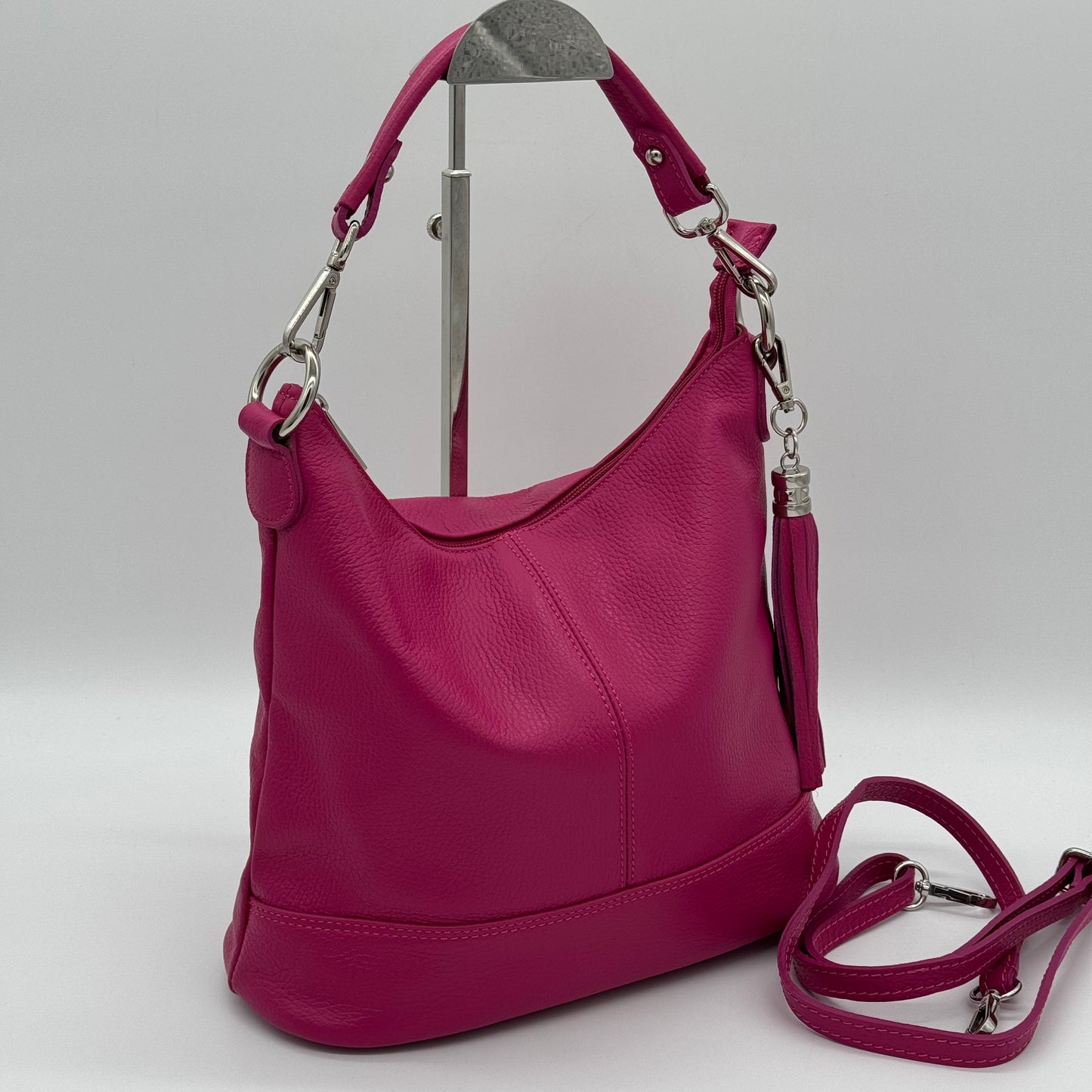 Leather Shoulder Crossbody Tassel Bag