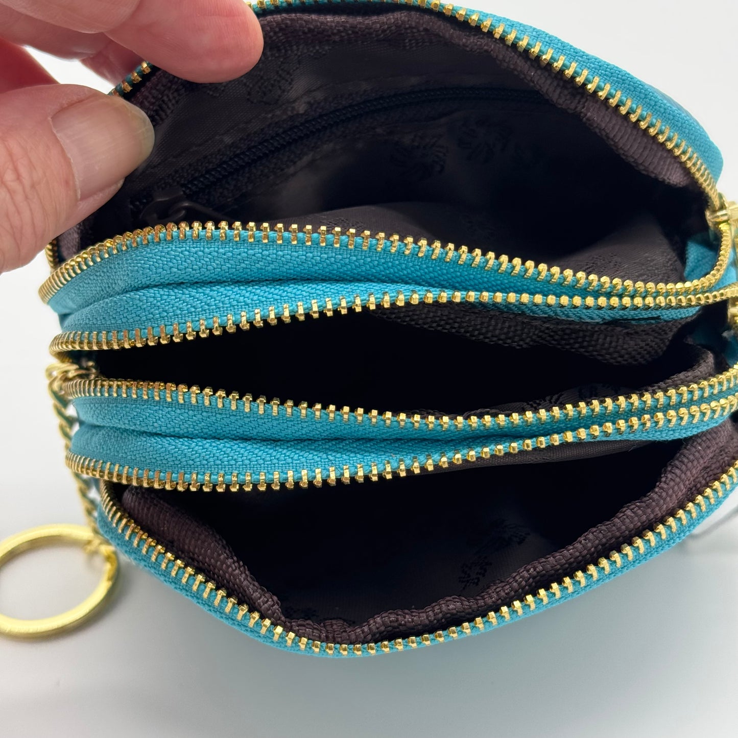 Leather Triple Zip Purse