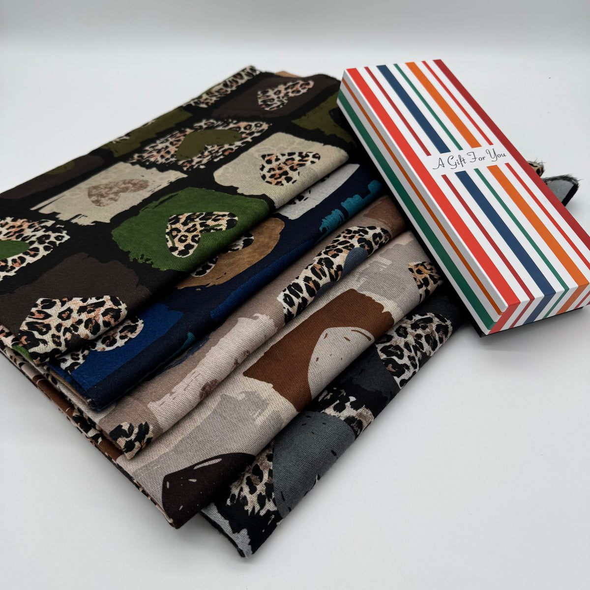 Leopard Heart Print Scarf