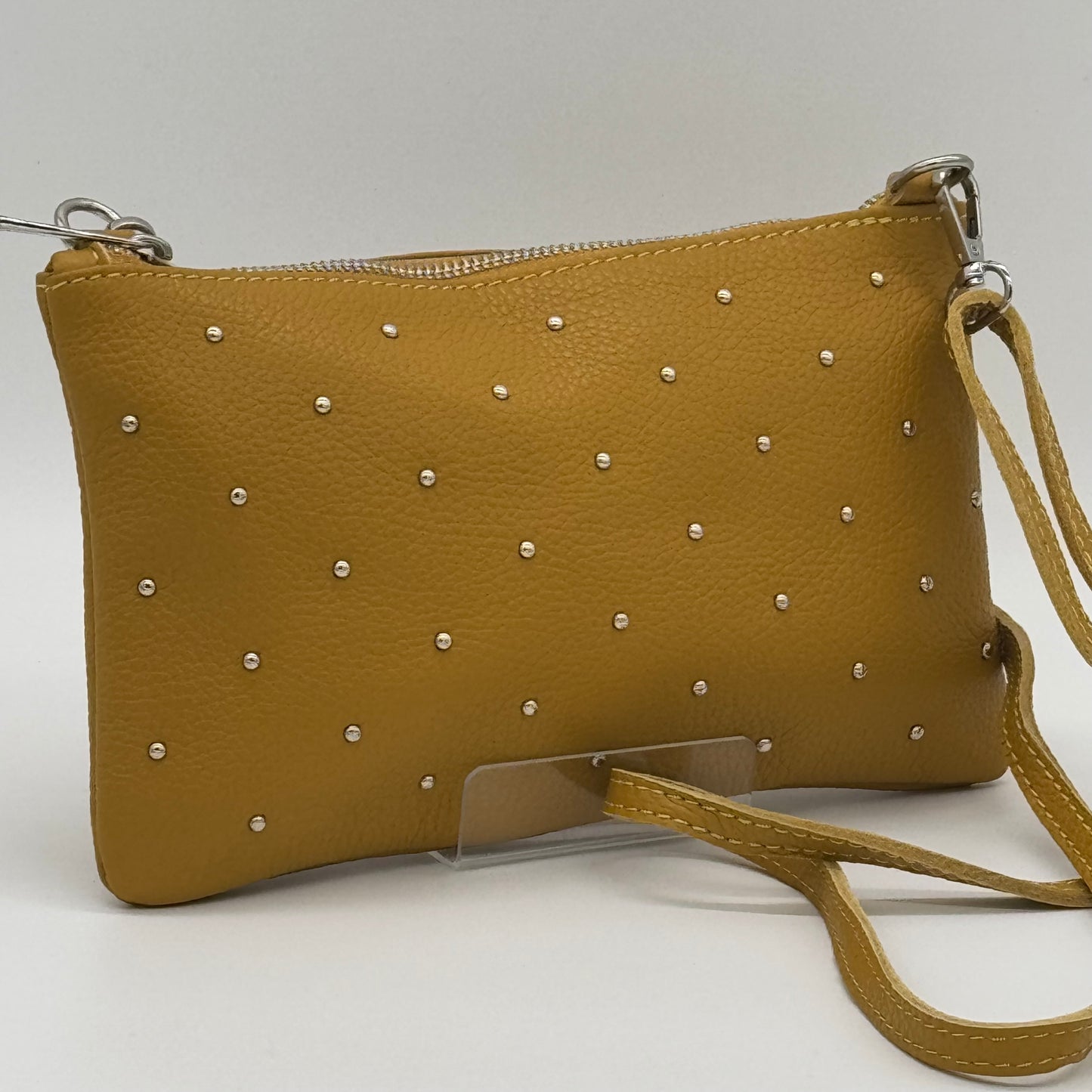 Leather Studded Crossbody Pouch