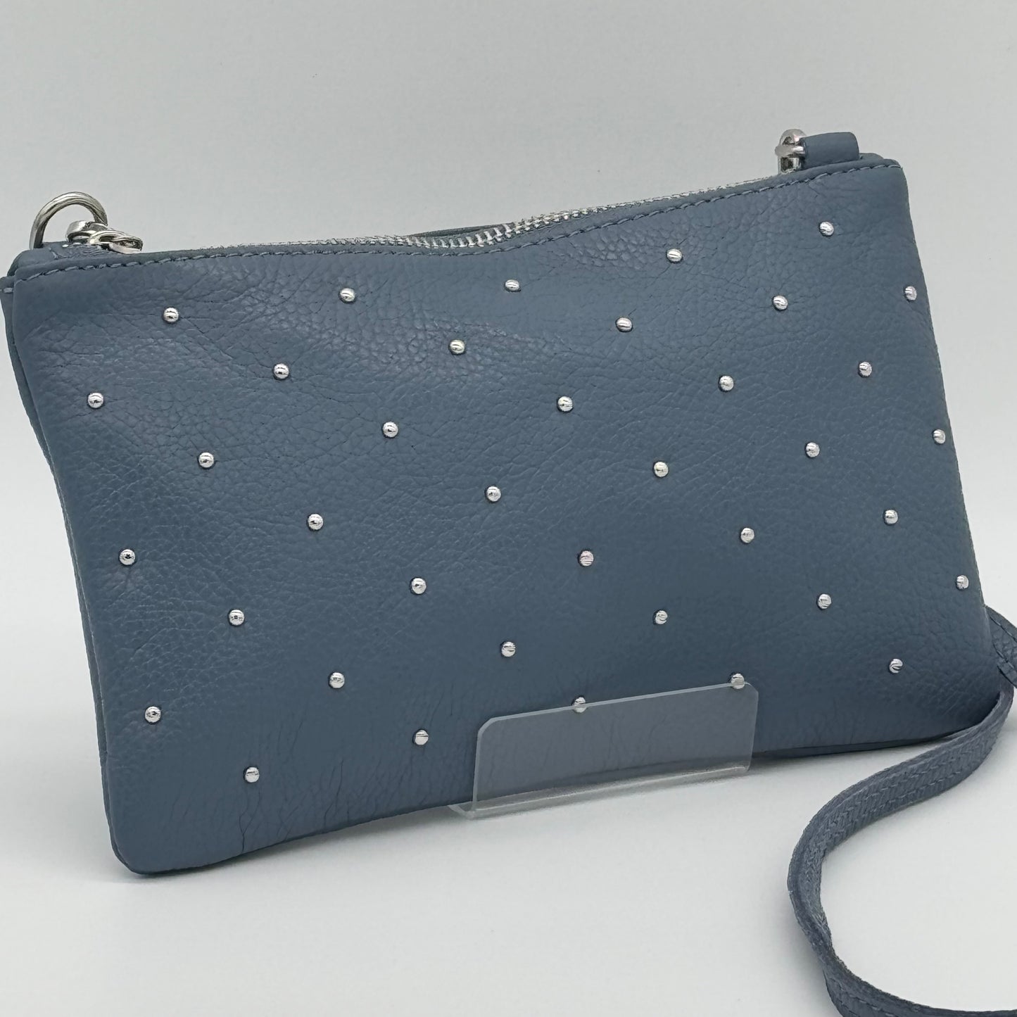 Leather Studded Crossbody Pouch