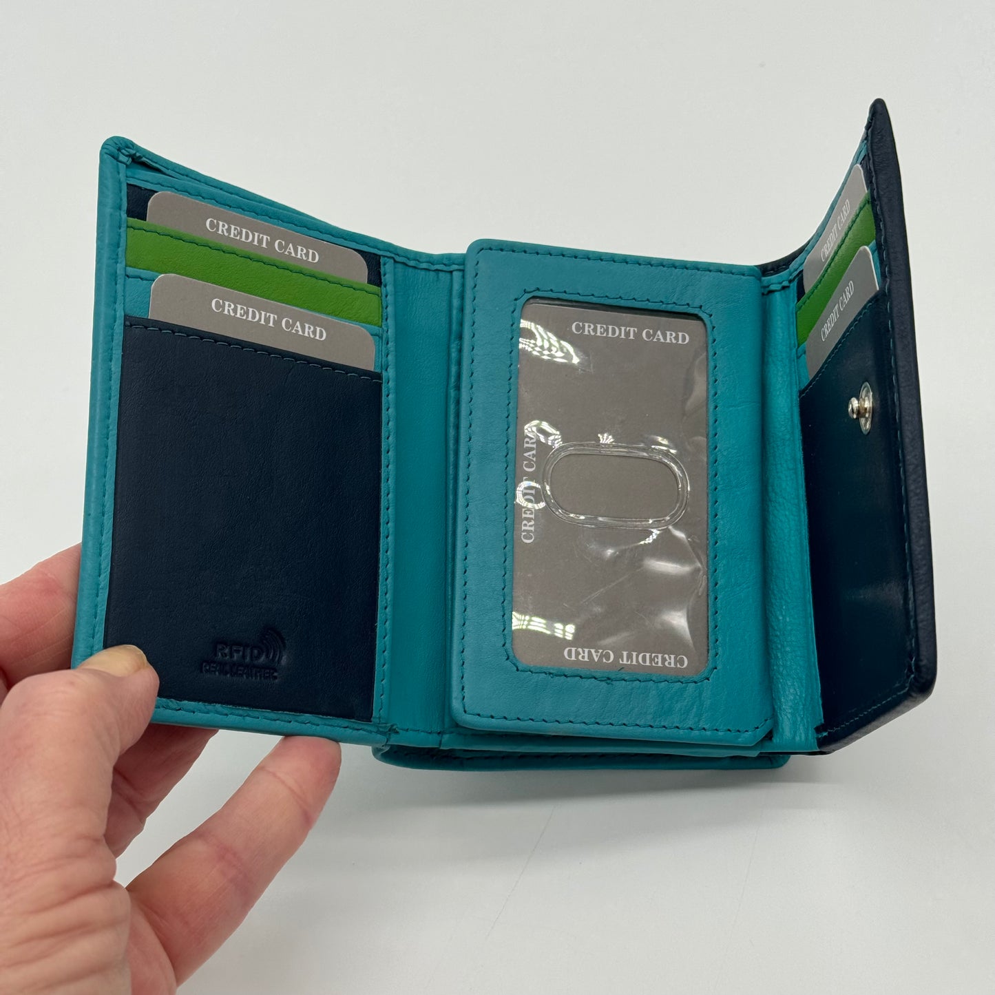 RFID Leather Multi Colour Wallet Purse