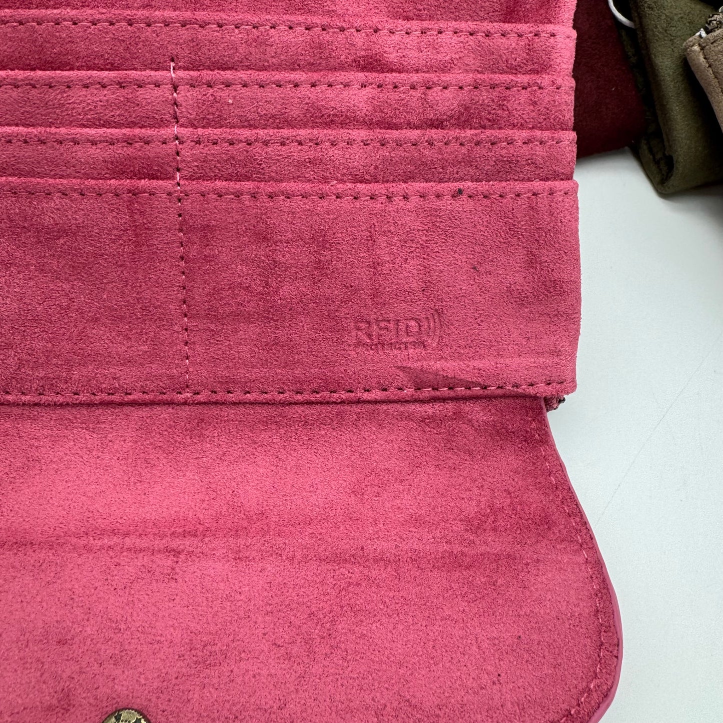 Faux Suede RFID Long Purse