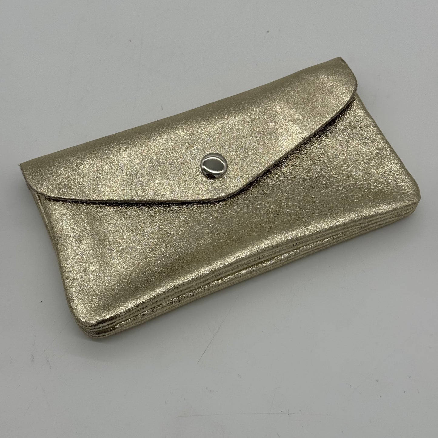 Leather Metallic Popper Purse