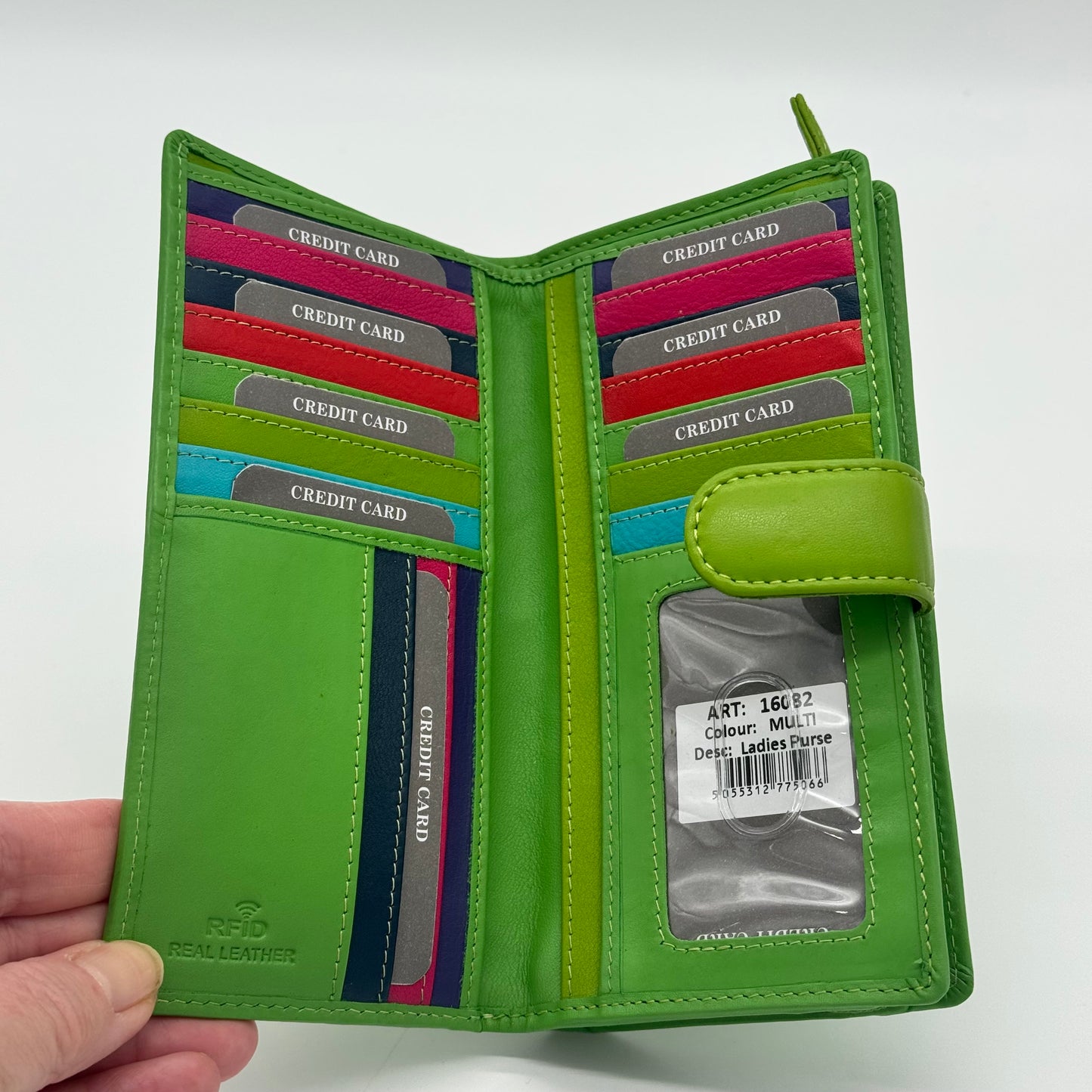 RFID Leather Multi Colour Wallet Purse