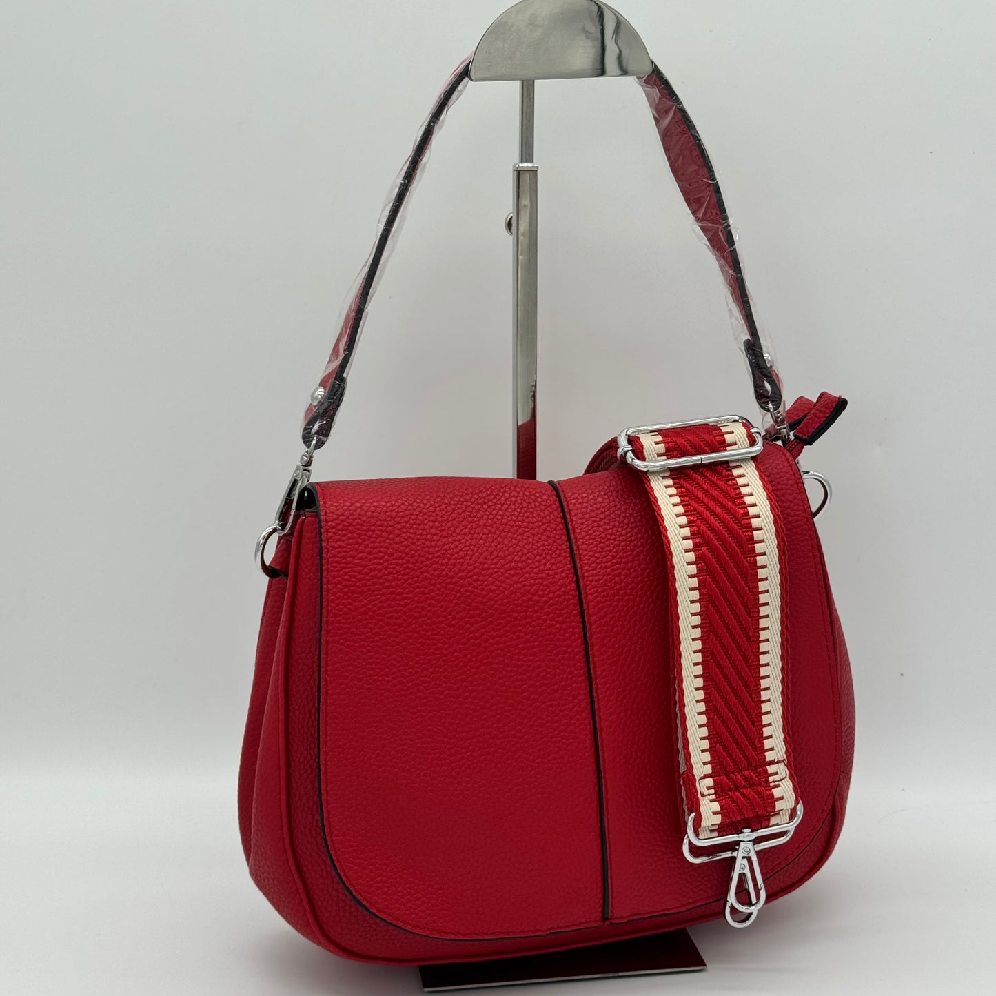 Faux Leather Crossbody Saddle Bag