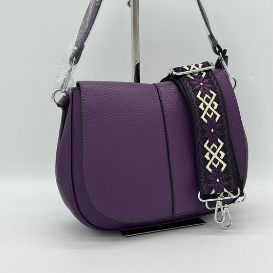 Faux Leather Crossbody Saddle Bag