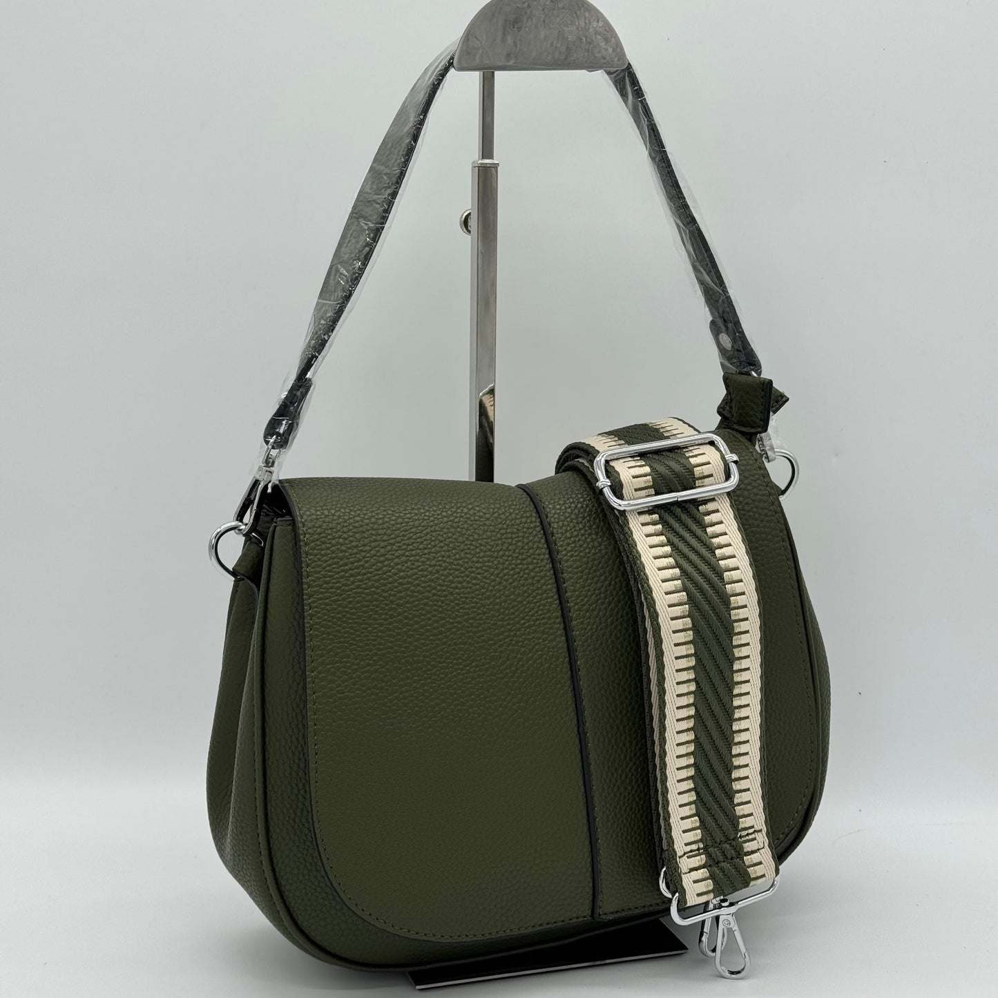 Faux Leather Crossbody Saddle Bag