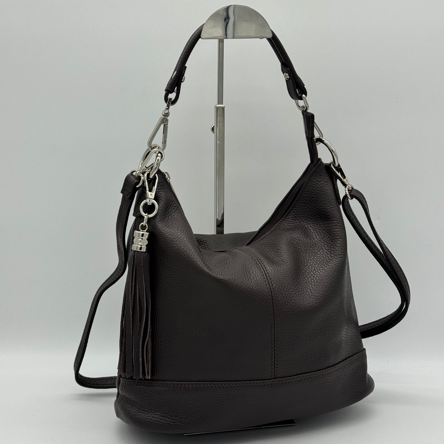 Leather Shoulder Crossbody Tassel Bag