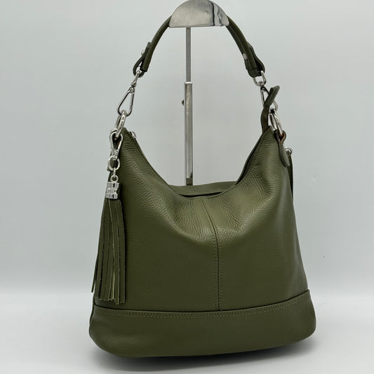 Leather Shoulder Crossbody Tassel Bag