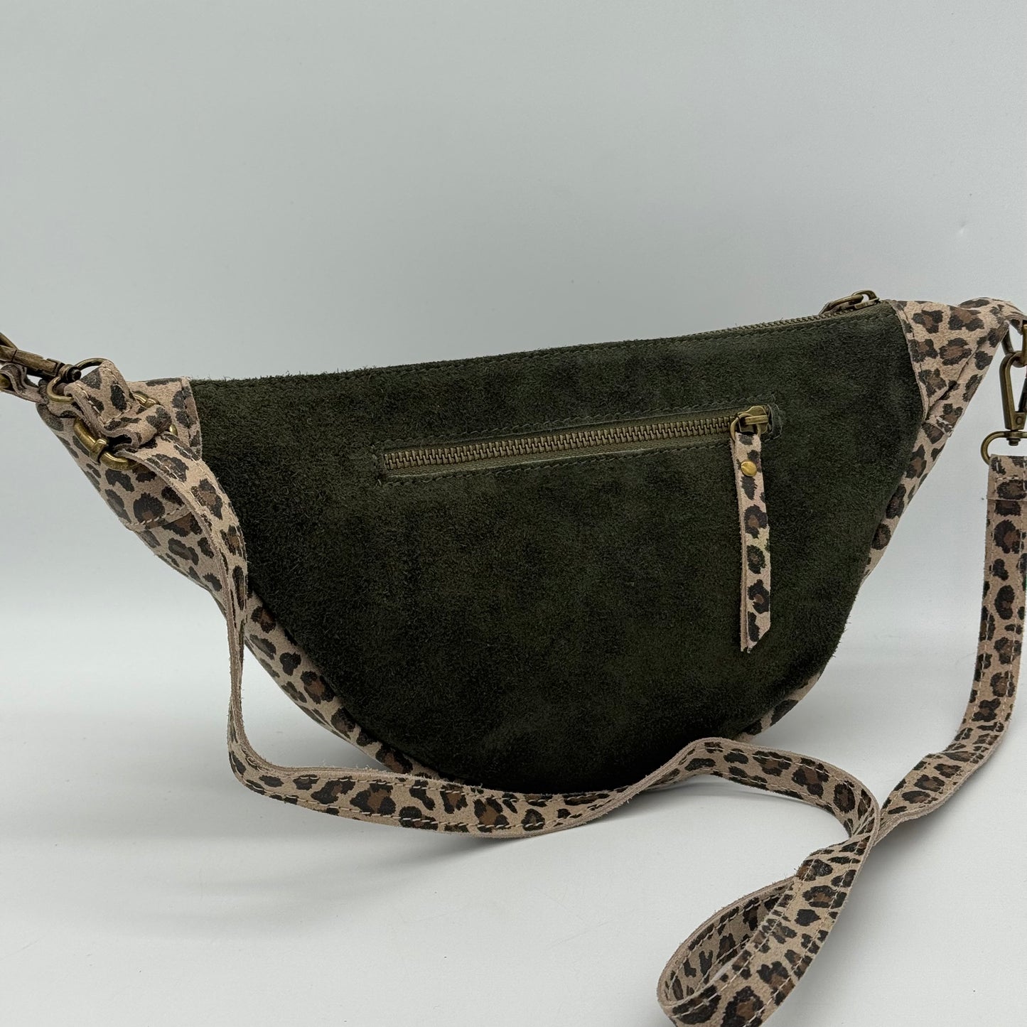 Suede Dumpling Style Crossbody Bag