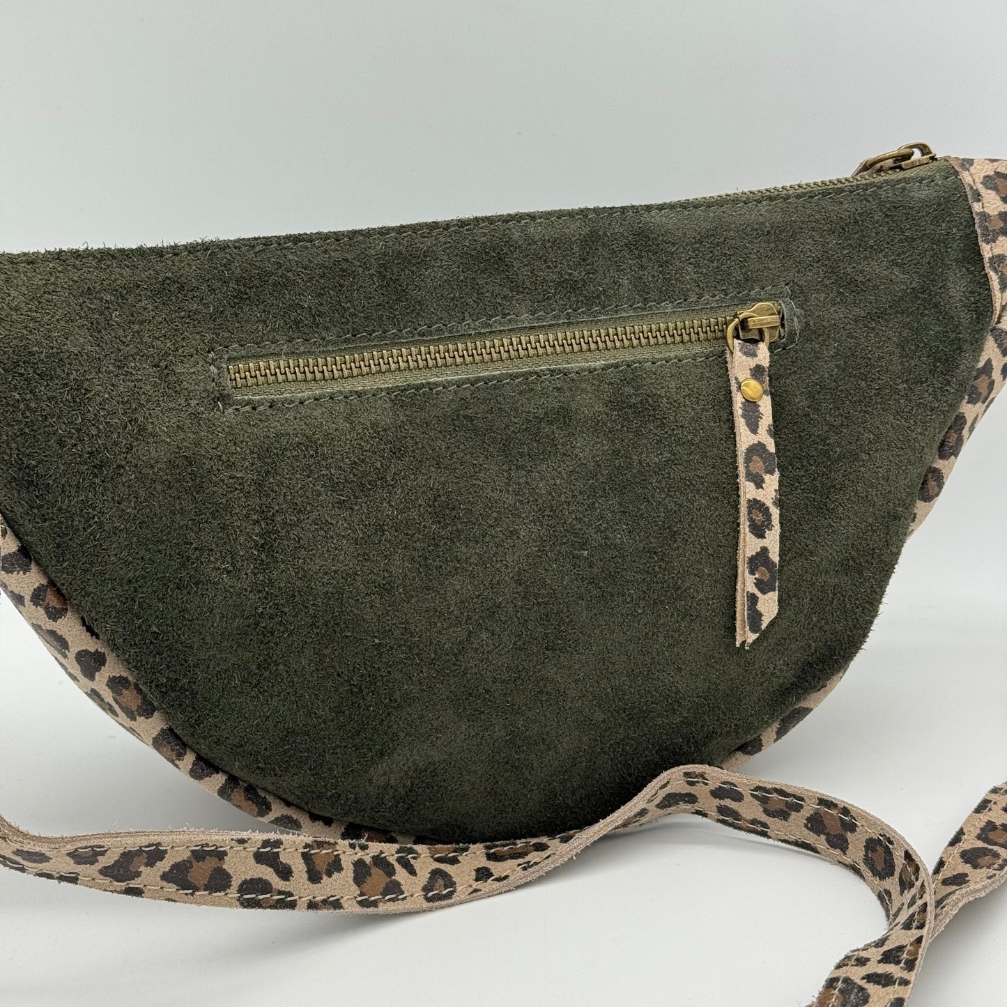 Suede Dumpling Style Crossbody Bag